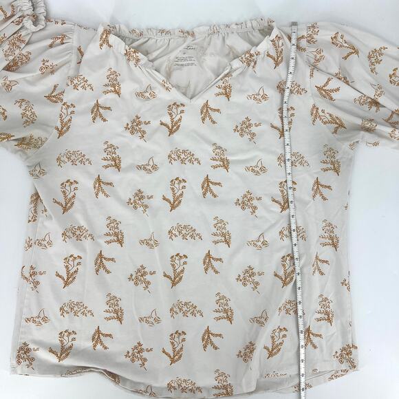 Elegantees Nepal Marigold Print Long Sleeve Stretch Cotton T Shirt Size 1X - Picture 5 of 7